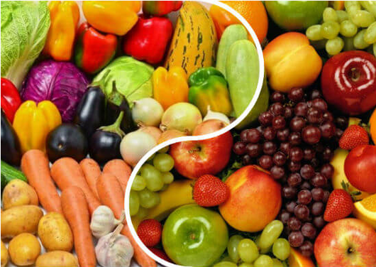 овошје и зеленчук за губење на тежината